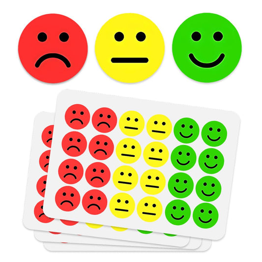 IBAKE smiley roll 1in happy-sad-mood stickers for classroom behavior tracking.