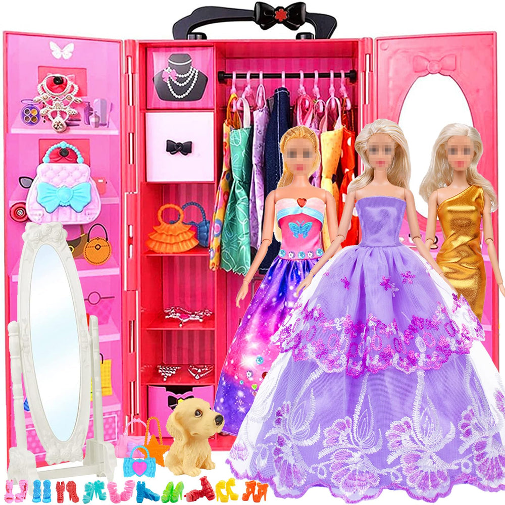 iBayda 11.5-inch fashion doll with closet wardrobe for imaginative dressing play