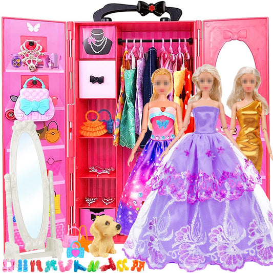 iBayda 11.5-inch fashion doll with closet wardrobe for imaginative dressing play