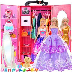 iBayda 11.5-inch fashion doll with closet wardrobe for imaginative dressing play