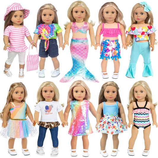 iBayda 18 inch doll mermaid dress set for creative play and stylish storytelling.