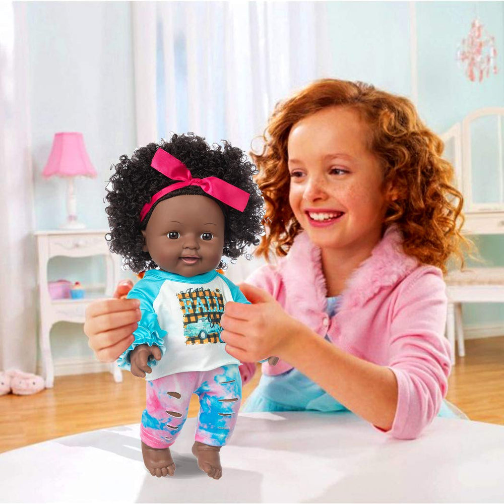 iBayda doll curly hair detail enhances realistic, engaging play.