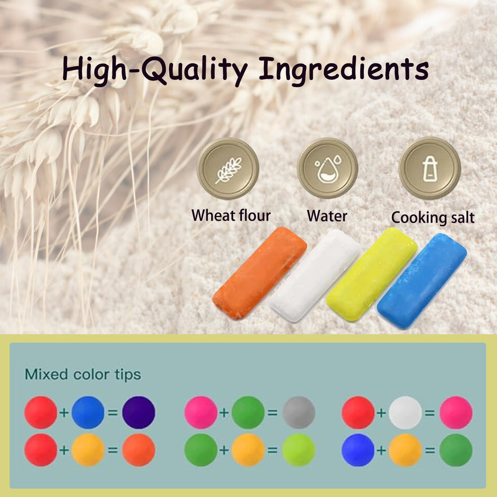 Iceacrin playdough tools designed to boost fine motor skills during crafting.