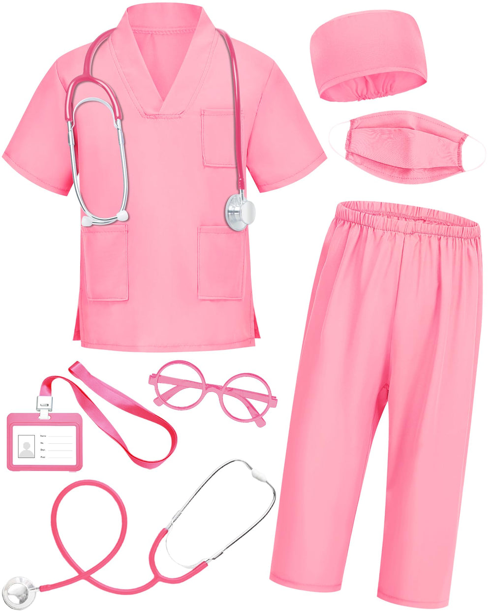ICECUTE doctor scrubs top: soft, breathable fabric for comfortable kid play.