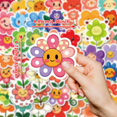 Icicrim Smile Flower sticker on a fridge keeps surfaces unique and expressive.