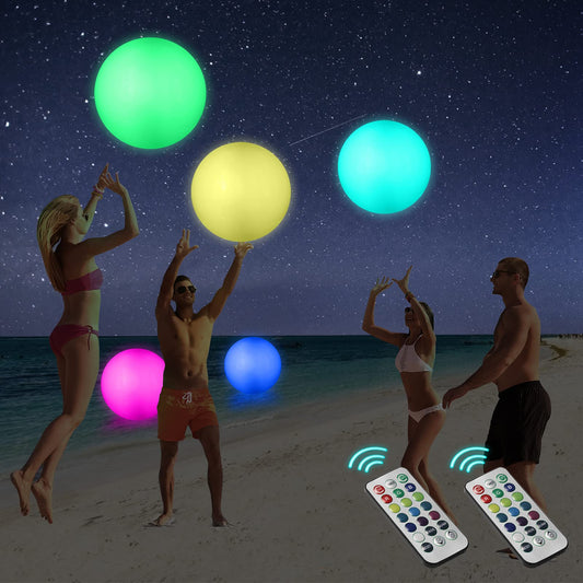 Icnice LED beach ball 16in glow for night pool fun.