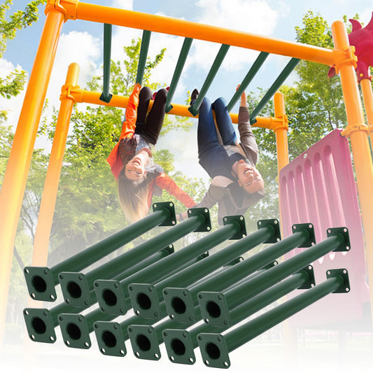 ICokin 16-5 outdoor monkey bars set for backyard installation and active play.