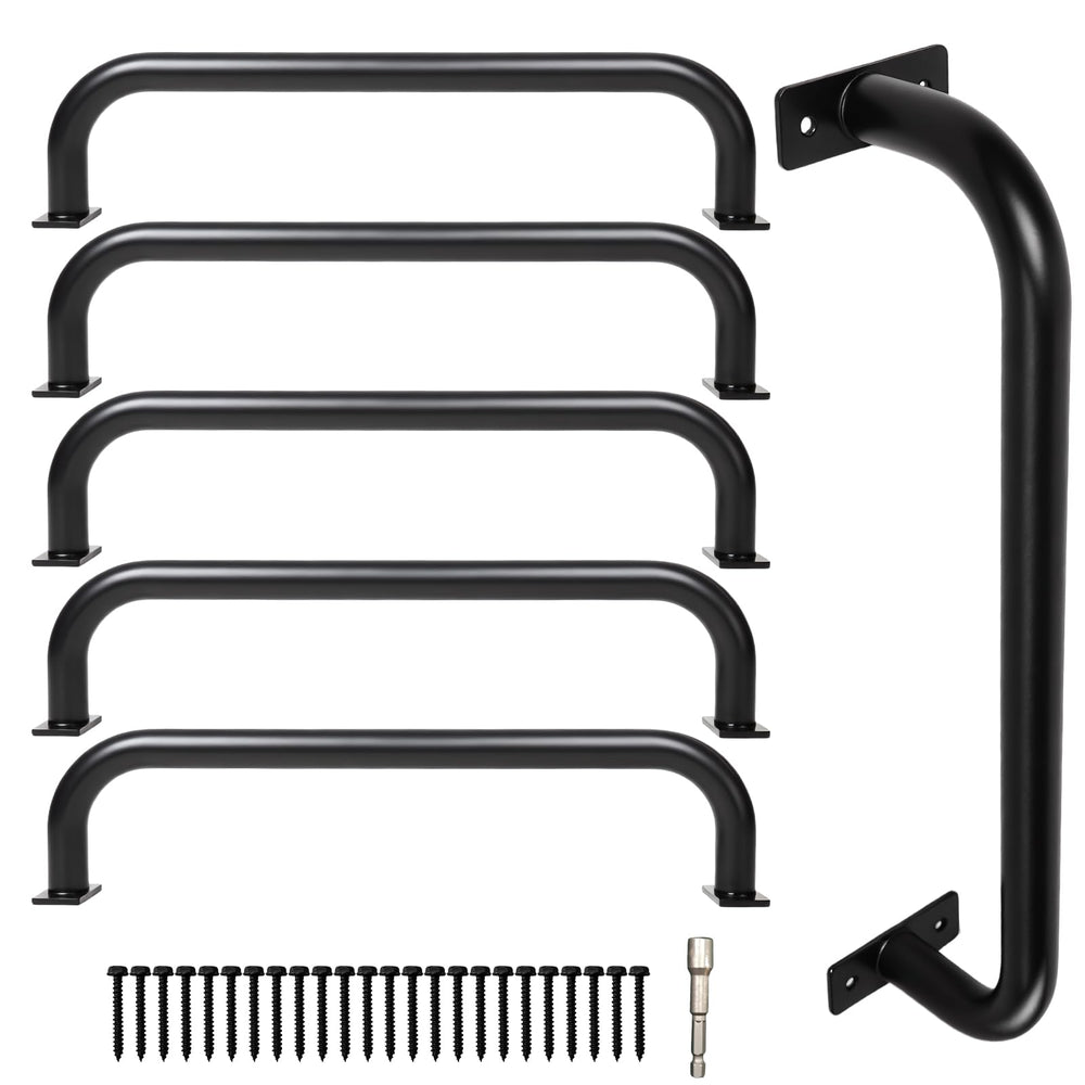 ICokin 6-piece black 17-inch metal playground handles provide secure grip for kids.