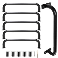 ICokin 6-piece black 17-inch metal playground handles provide secure grip for kids.