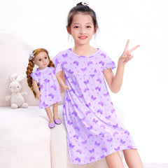ICOSY girls nightgown with pastel print boosts coordinated dress-up play