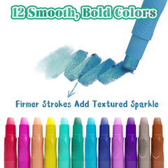 iCrayon twistable crayons for kids offer smooth glide and mess-free coloring.