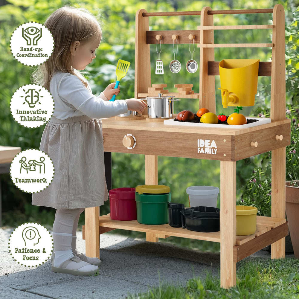 Idea Family faucet and sink enhance authentic kitchen moments during outdoor sessions.