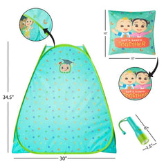 Idea Nuova Cocomelon tent setup for quick, hassle-free assembly.