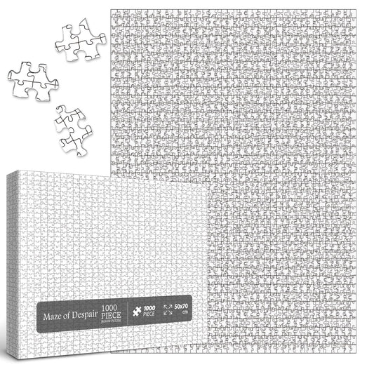 IdeaBazar 1000-piece puzzle with a pristine white maze for focused problem solving.