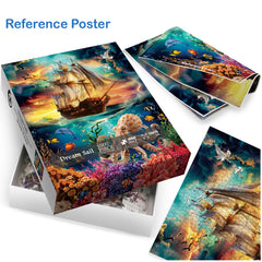 IdeaBazar ocean-waves-dolphin-puzzle: dynamic waves and dolphins for engaging evenings.