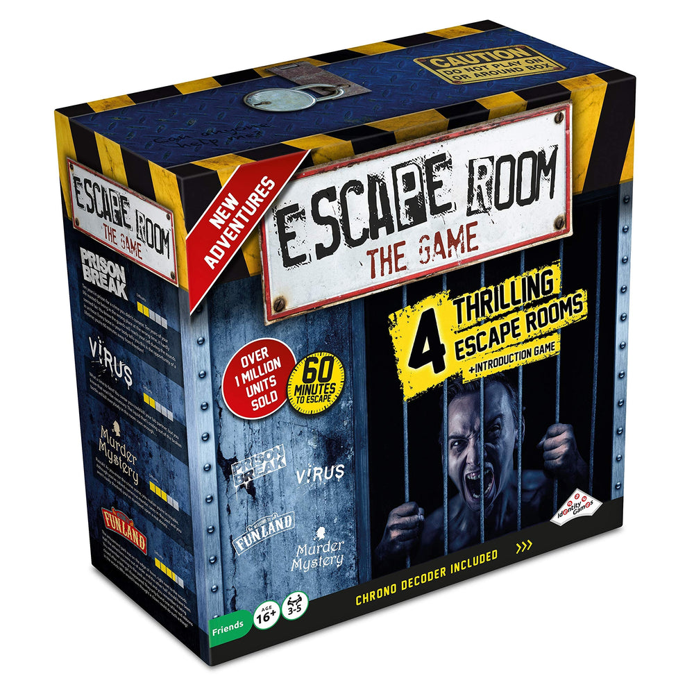 Identity Games Escape Room The Game Version 2 box set for immersive at-home challenges.