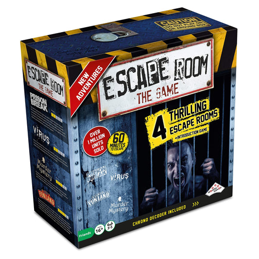 Identity Games Escape Room The Game Version 2 box set for immersive at-home challenges.