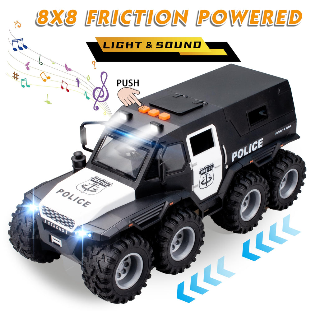 idiy police car toy openable doors and trunk for pretend gear
