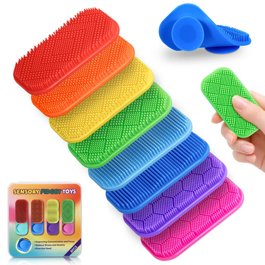 Idooss Sensory Fidget Strips close-up show tactile textures for calming focus.