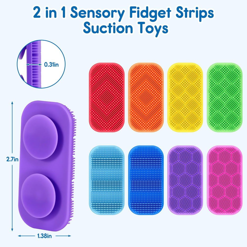 Idooss Sensory Fidget Strips on desk demonstrate portable stress relief.