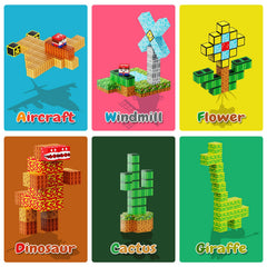 iDrone square, window, and shape pieces spark creative castles and animals.