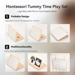 IEATFO tummy time play set 20 high-contrast cards to stimulate developing vision