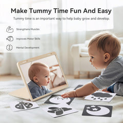 IEATFO tummy time play set adjustable angle mirror for comfortable viewing during tummy time