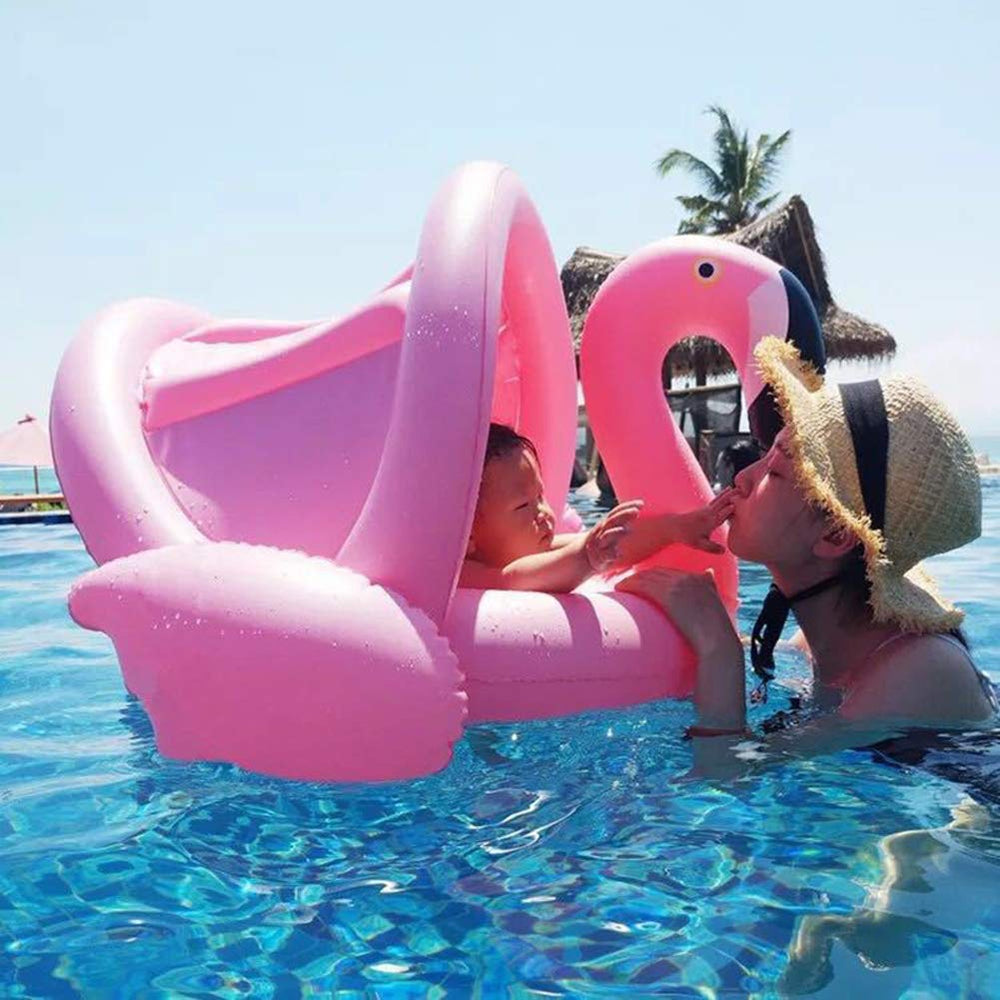 iefoah baby pool float flamingo seat provides gentle support for tender skin