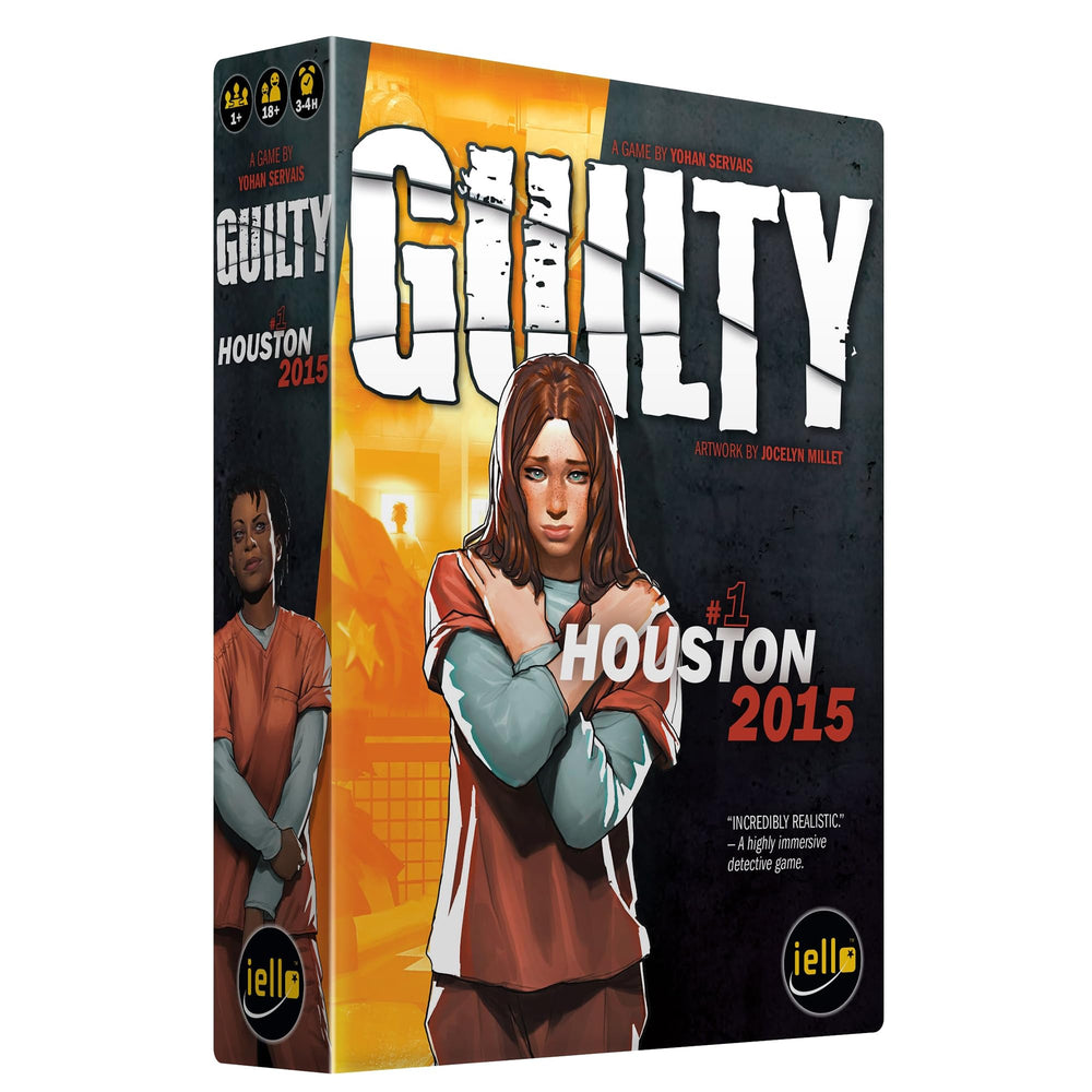 IELLO Guilty: Houston 2015 game box front shows immersive detective setup.