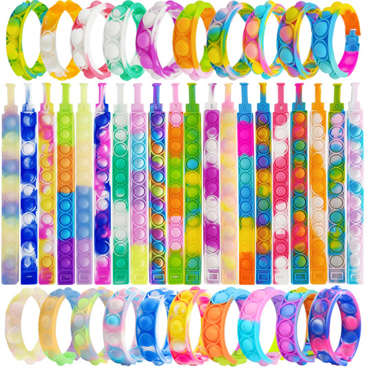 IERKEIE pop bubble wristbands pack in vibrant colors for portable stress relief