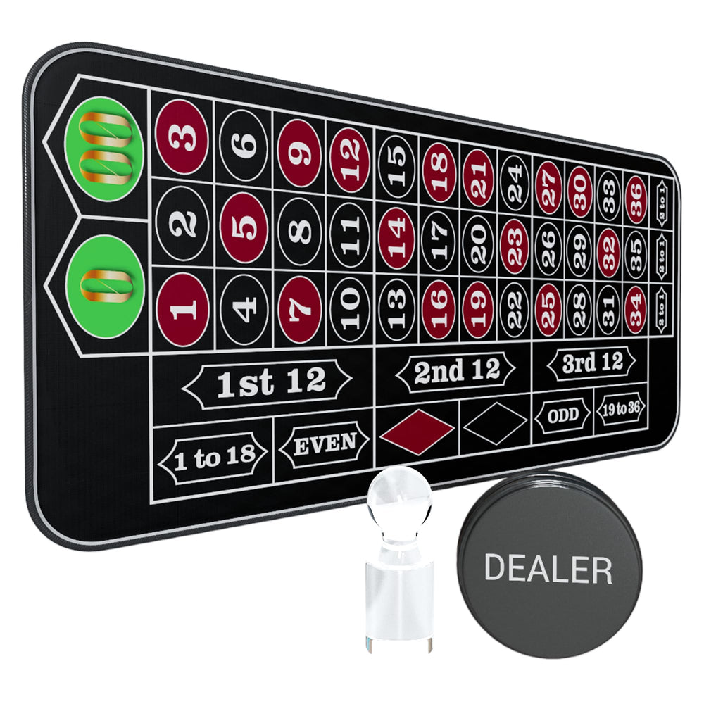 iEsstros Casino Roulette Mat 70x35 offers a spacious play area for several players