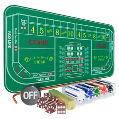 iEsstros craps table top green mat 70x35 inches, ample space for multiple players.