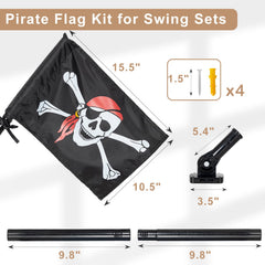 ifeolo pirate flag swing-set back view showing durable print for visibility