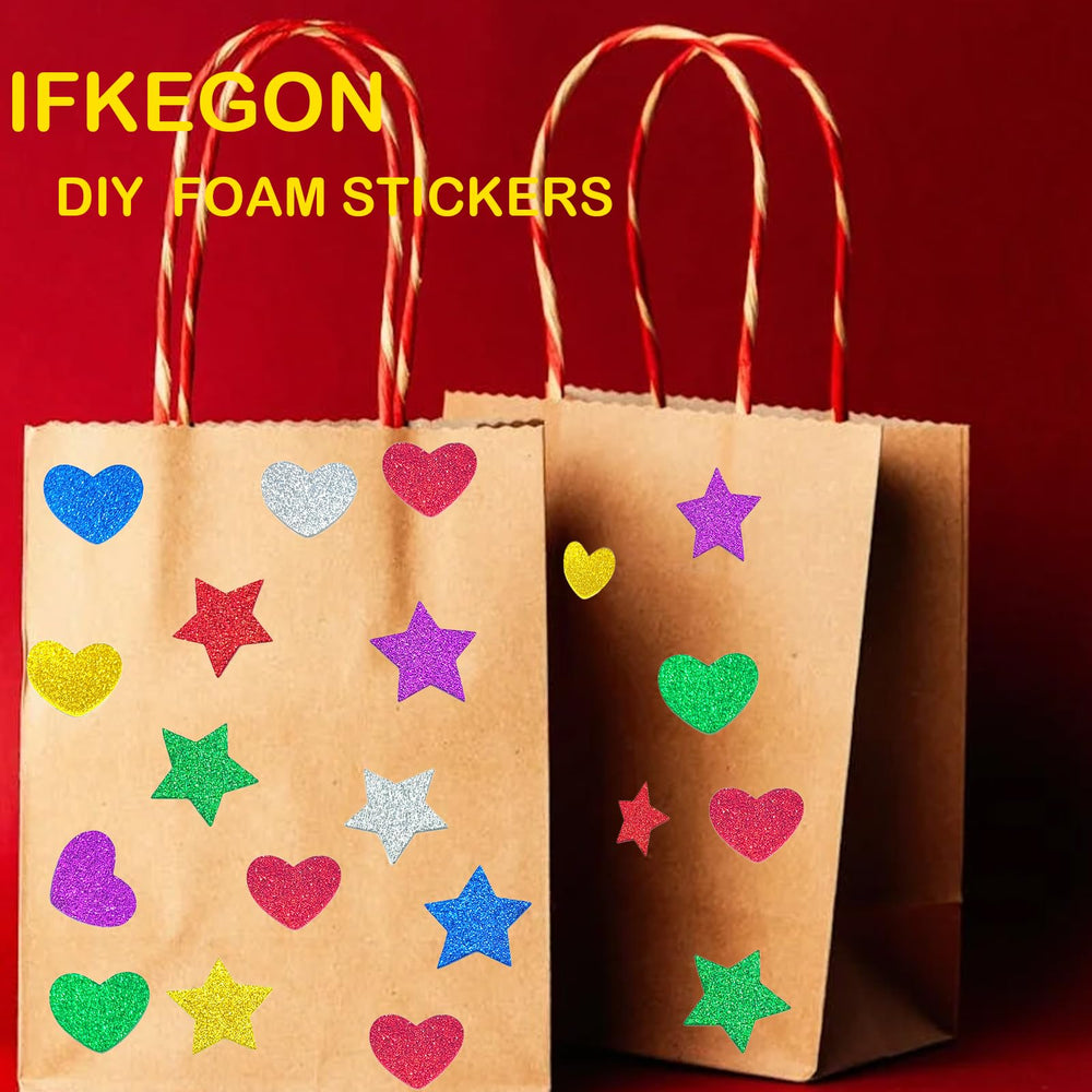 IFKEGON four-size foam sticker set enables flexible layouts.