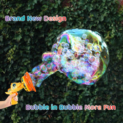 IFLOVE Bubble Gun Dinosaur yellow side view; ideal for active play and sharing