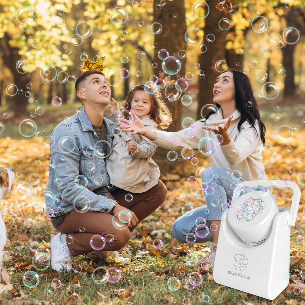 IFLOVE bubble machine at outdoor party setting for kids