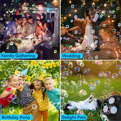 IFLOVE rechargeable battery supports 2–3 hours of continuous bubble fun.