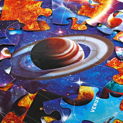 IFLOVE completed solar system puzzle measures 35 by 24 inches, ideal for collaborative family time.