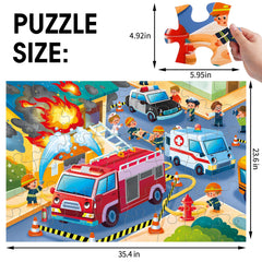 IFLOVE fire truck puzzle assembly encourages problem solving during collaborative family fun.