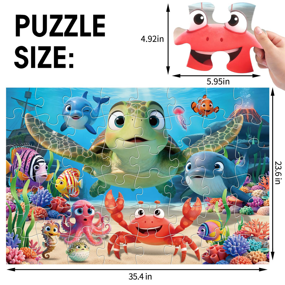 IFLOVE jumbo floor puzzle colorful marine animals sparks curiosity and problem-solving during play