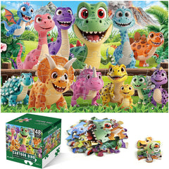 IFLOVE jumbo floor puzzle with dinosaur scene and large pieces for easy grasp and learning.