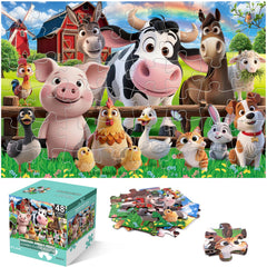 IFLOVE jumbo floor puzzle shows a bright barn scene for cooperative play.