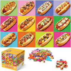 IFLOVE jumbo floor puzzle hot dog pizza pieces laid out for imaginative play
