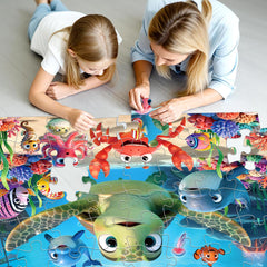 IFLOVE jumbo floor puzzle kid-friendly pieces are easy to grasp for ages 3-6