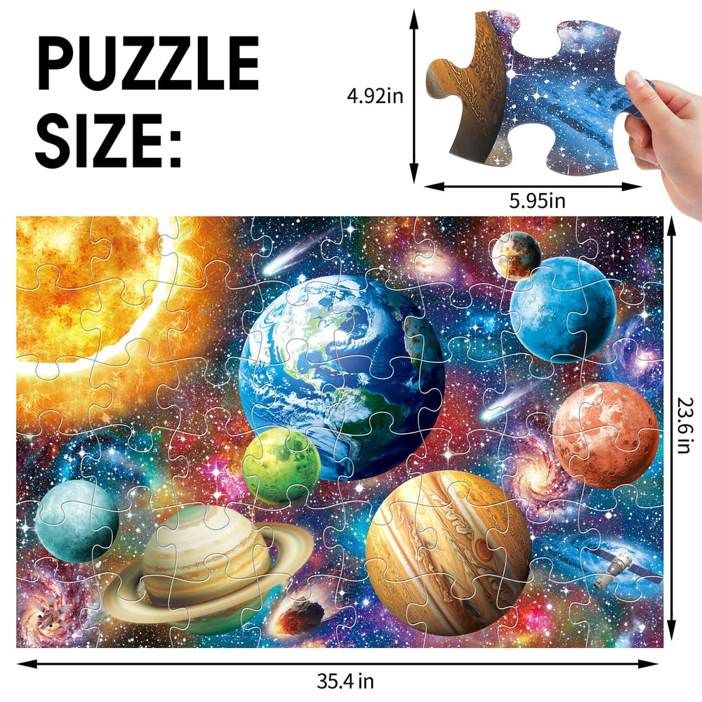 IFLOVE jumbo floor puzzle planet Earth design promotes fine motor practice with large, easy-to-handle pieces.