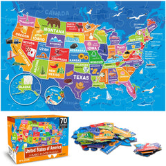 IFLOVE jumbo floor puzzle US map shows all states for engaging geography learning.