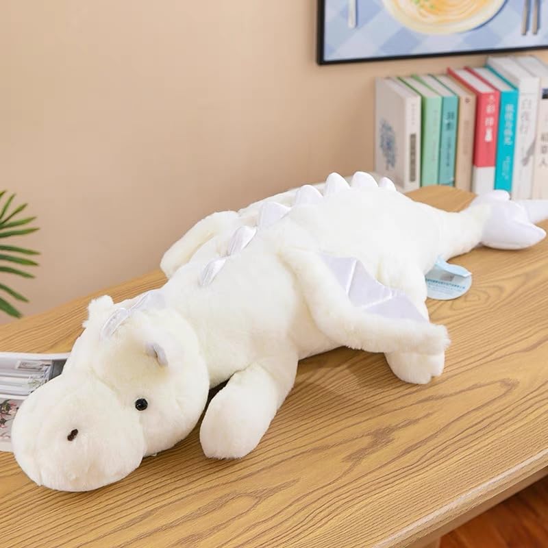 IFX24 blue dragon plush side view highlights large comforting size.
