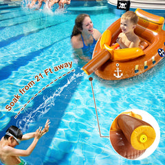 iGeeKid inflatable ride-on pool float for easy mounting and fun