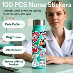 iGetooy nurse stickers on a notebook for playful study decoration