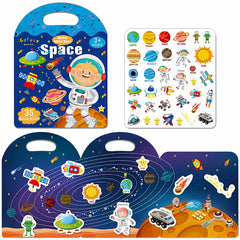 iGetooy Spaces sticker book cover with durable jelly stickers for kids